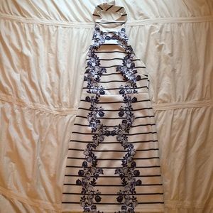 Halter necked, low back dress